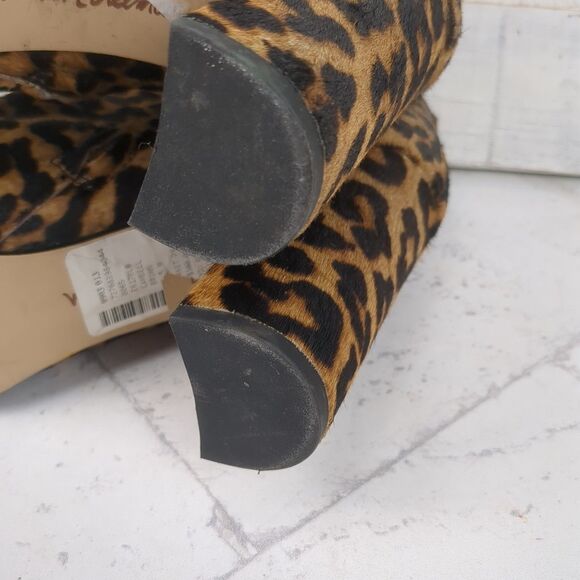 Sam Edelman Cambell Cheetah Leopard Print Calf Fur Ankle Boots US 8.5M EUC - Picture 9 of 13